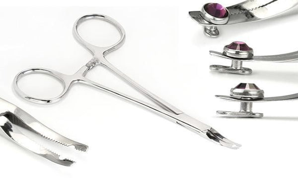 Stainless Steel Silver Piercing Supply Tool Septum Ear Tongue Nose Lip  Tattoo Plier Clamp Forcep